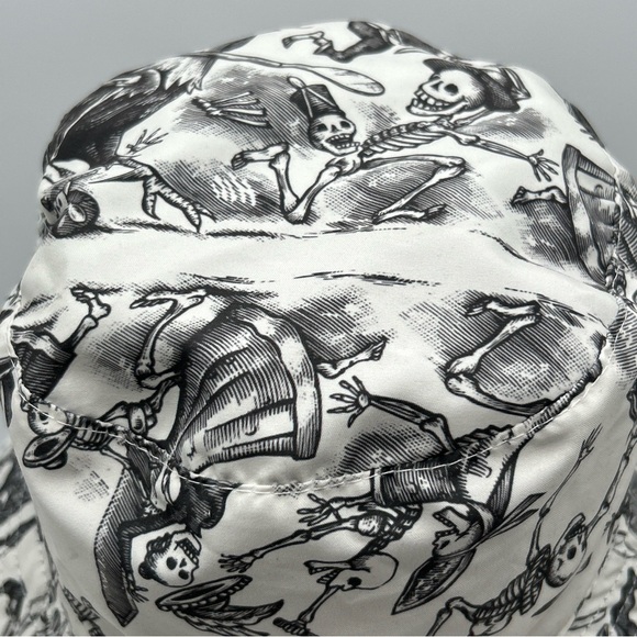 Espolon Tequila Reversible Black Bucket Hat Skeletons Graphic All Over Print - Picture 8 of 15